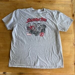 Marvel Avengers Shawarma Time Gray Short Sleeve Tee